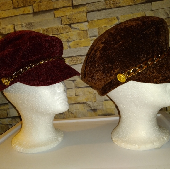 Accessories Brown And Cranberry Casual Dress Hats One Size Fits All